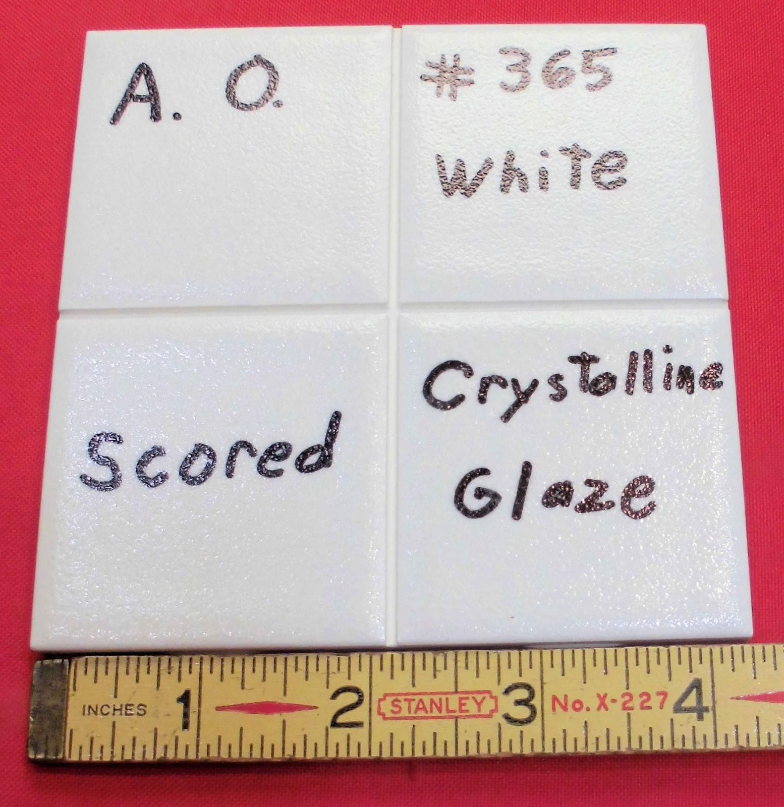 1 pc. *White* Ceramic Tile…Crystalline Glazed by American Olean, Scored 4ths
