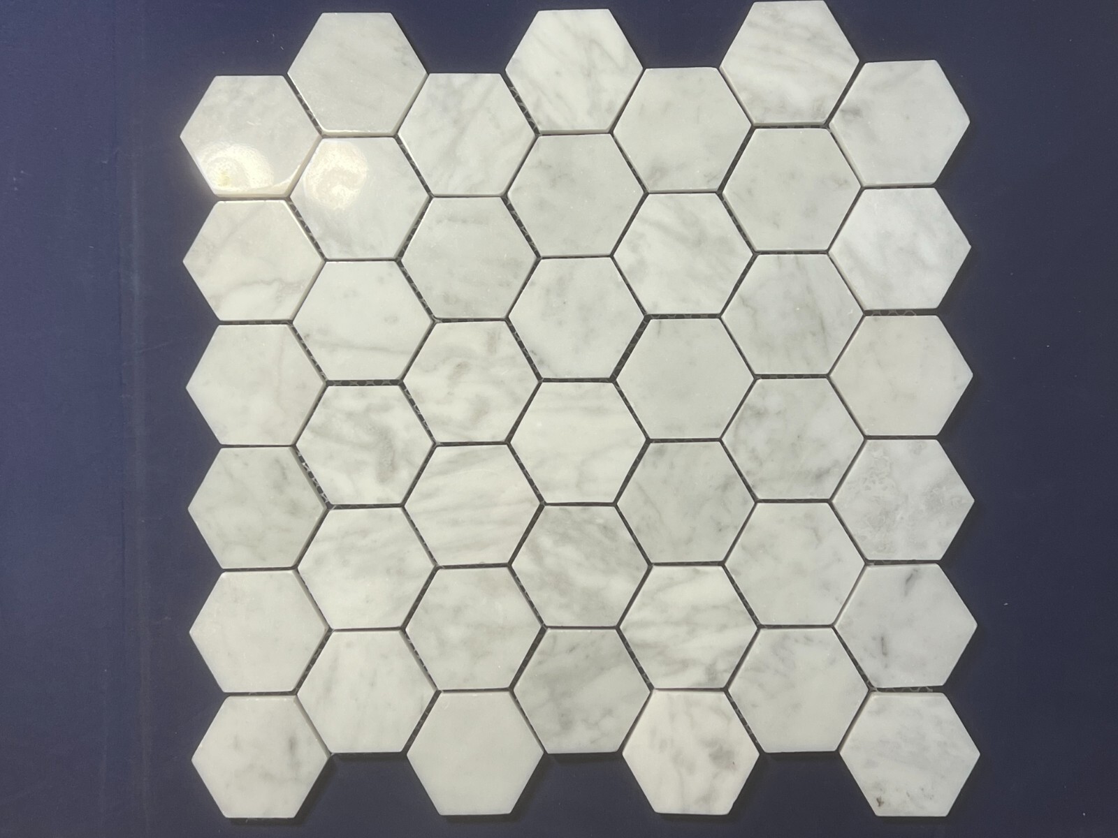 CA05 White/Gray Marble Hexagon Mosaic Tile Kitchen Bathroom Backsplash, 7 sheets