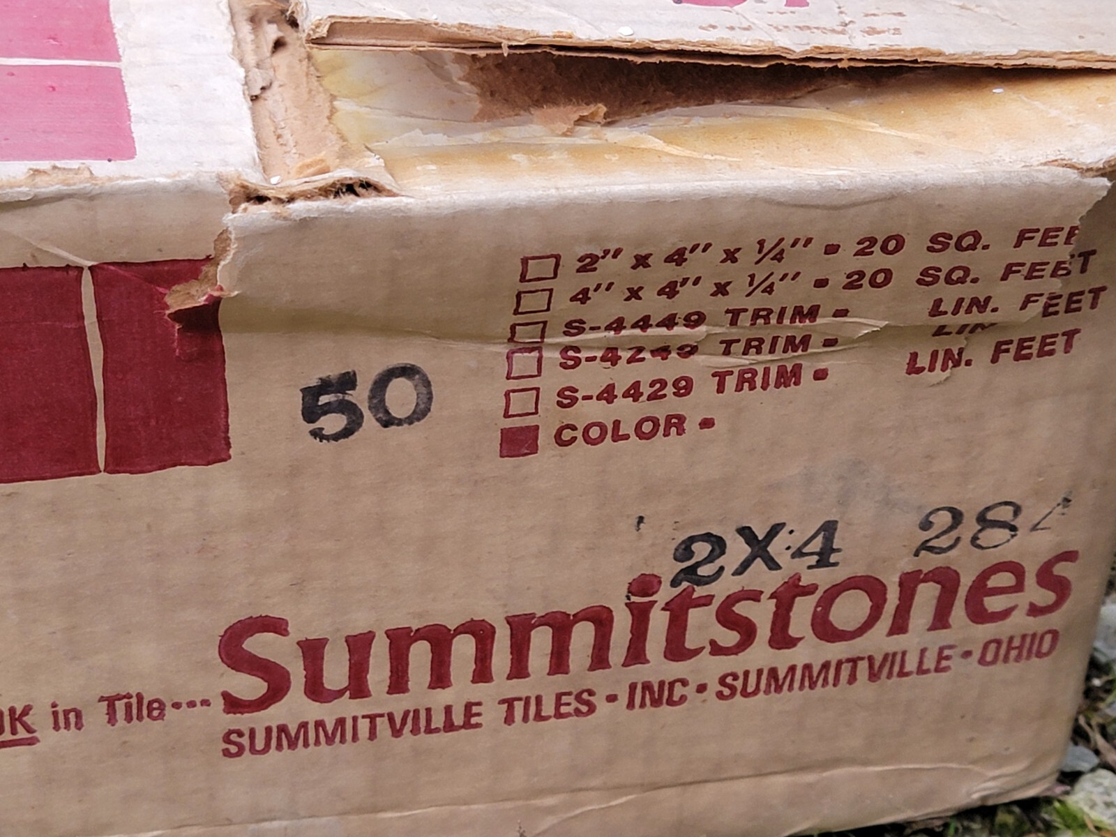 Vtg One 1970s Summitville Ceramic Tile – Bright Deep Blue Rustic 4″ x 4″ – NOS