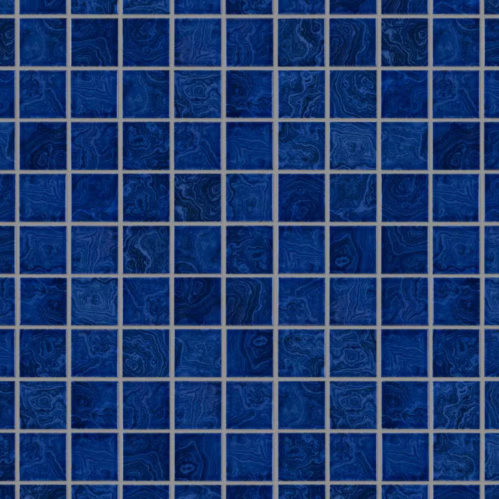 Resort Marine Blue 12 In. X 12 In. Porcelain Mosaic Tile (1.02 Sq. Ft./Each)