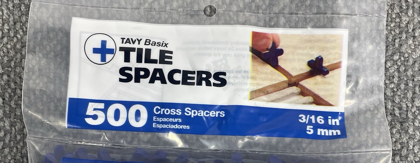 TAVY BASIX Lot of 7 Tile Spacers 3/16 / 5mm BLUE 500 Count Bags 3,500 Total NWT
