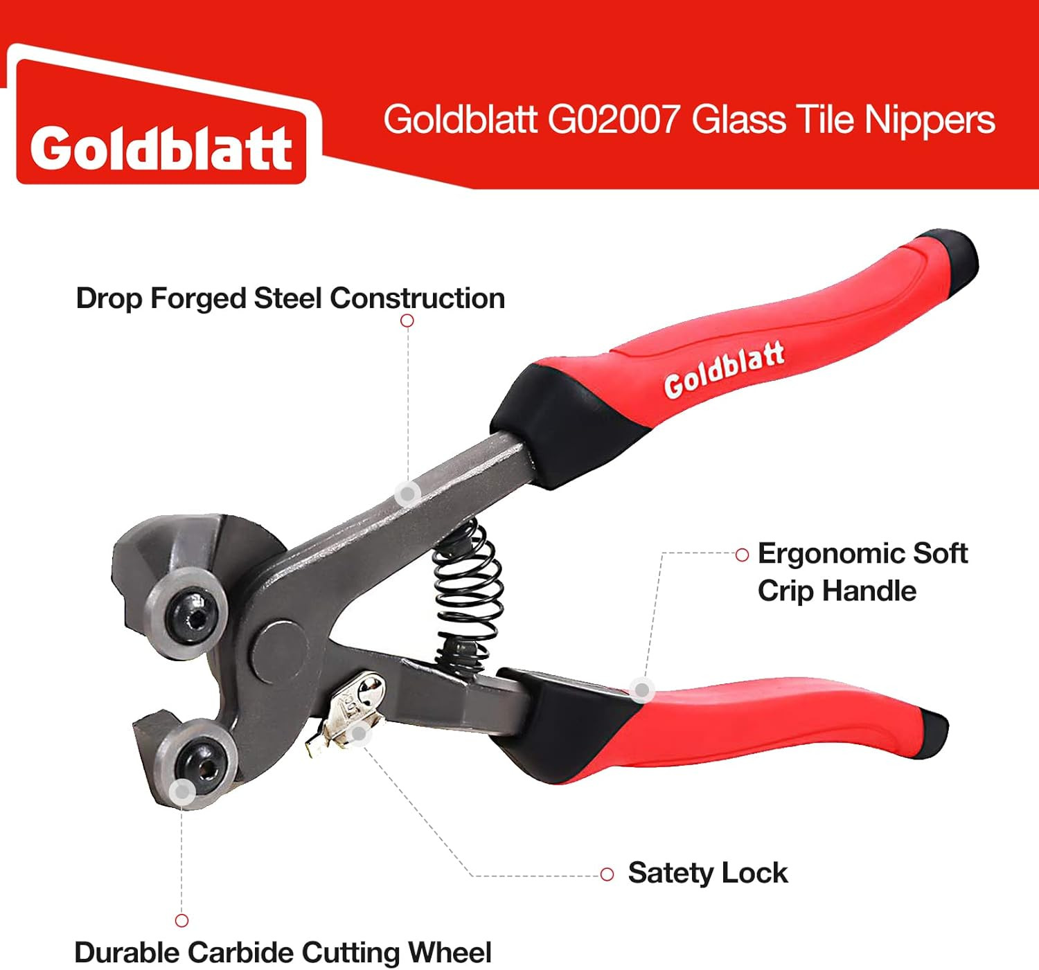 2 Piece Glass Tile Nippers Set – Heavy Duty Wheeled Glass Mosaic Nipper & Hd Cer