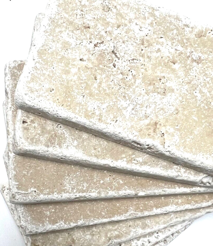 Ivory Medium 3×6 Tumbled Travertine Tile Floor Kitchen Backsplash (1 PIECE)