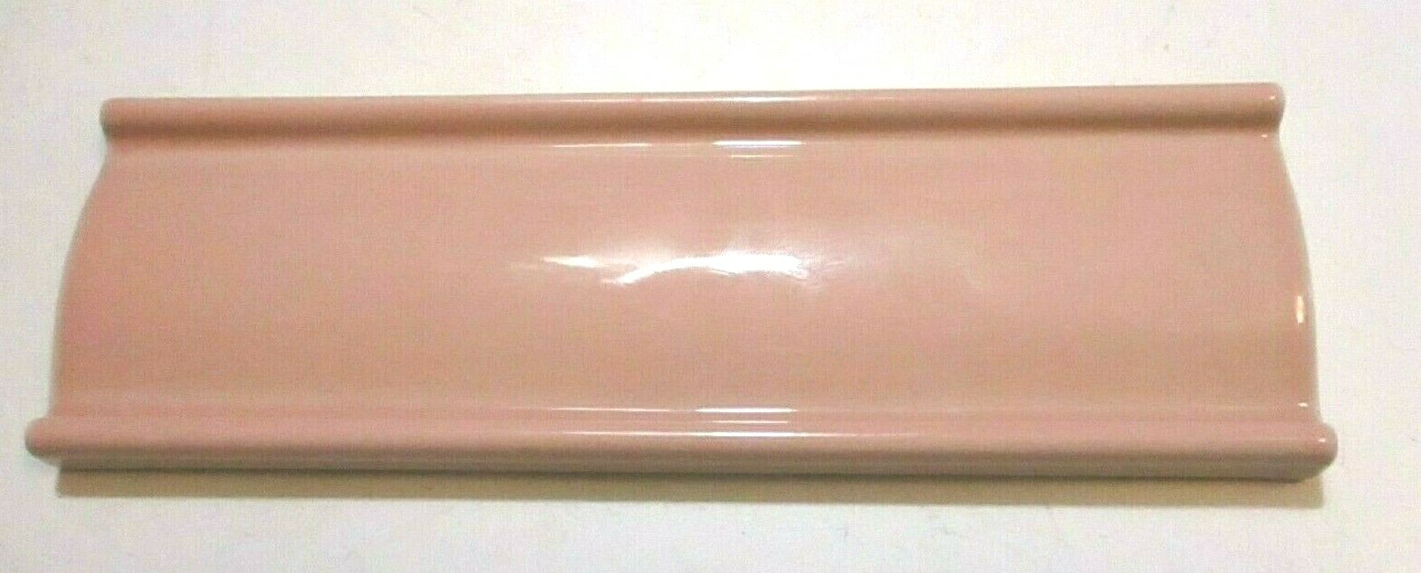 1 Tile Japan Ceramic Porcelain 6-1/2″ Chair Rail Gloss Heather Pink Wall Cap MCM