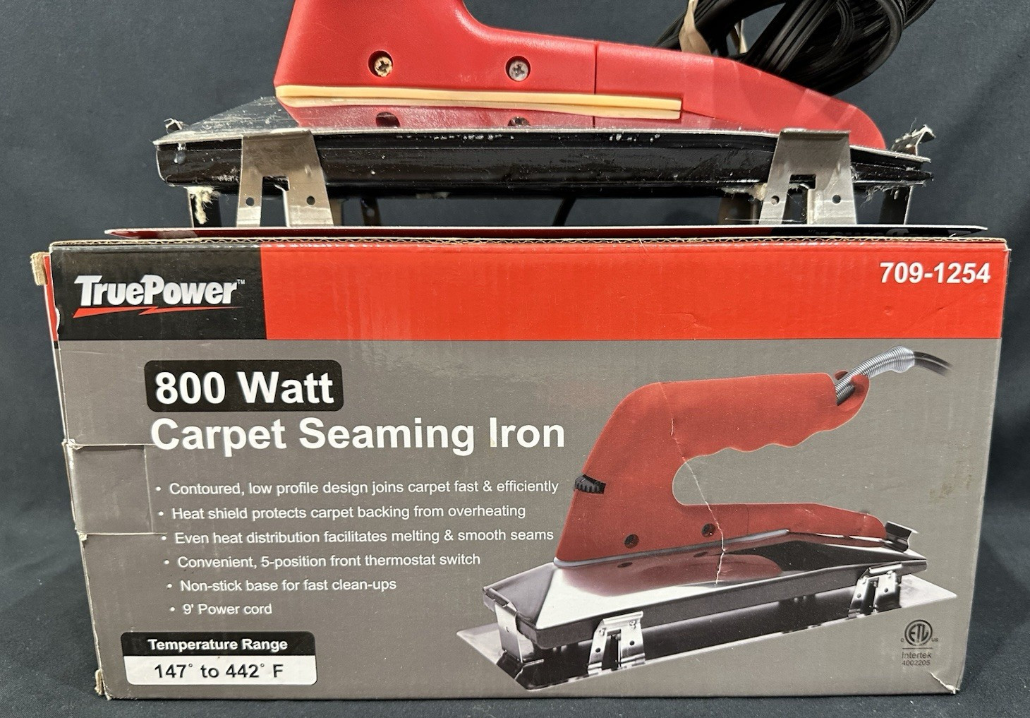 True Power 709-1254 Carpet Seaming Iron 10″ 800 Watt 5 Position Heat Setting