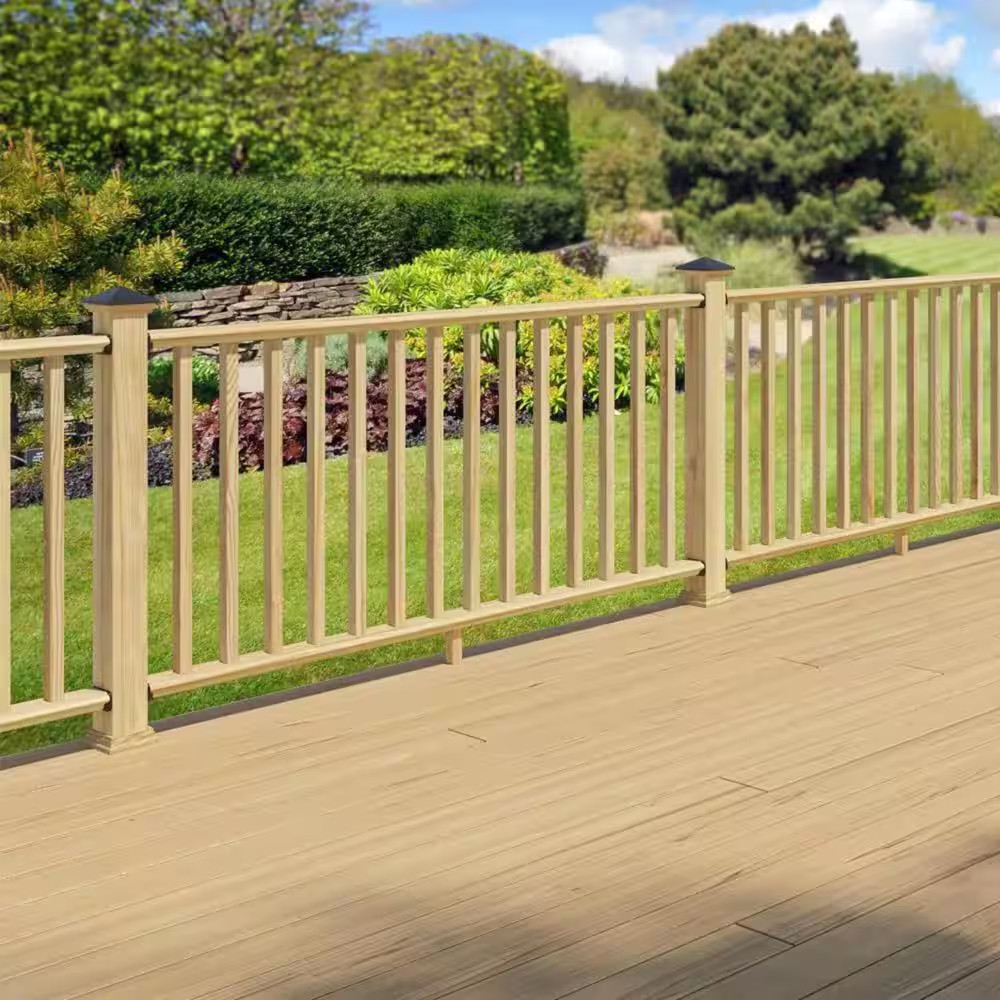36 In. H X 72 In. W Pressure-Treated Southern Yellow Pine Routed Wood Deck Horiz