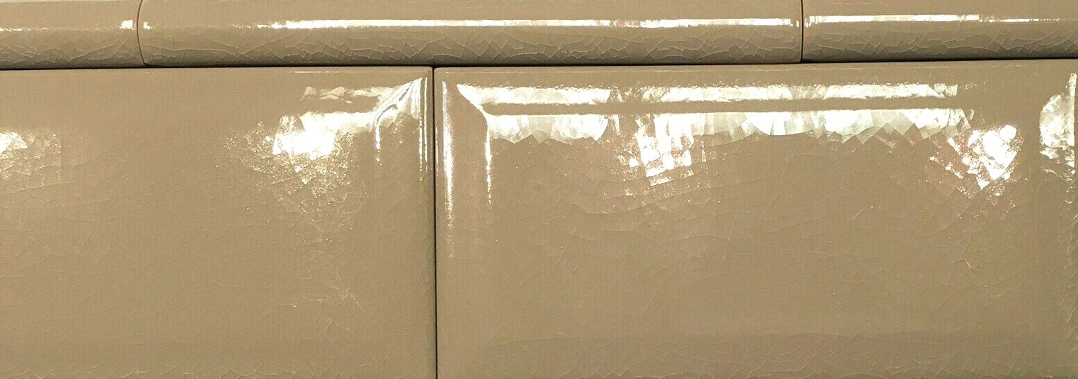 5/8×6 Light Brown Crackled Crackled Ceramic Trim Pencil Molding Tile Accent
