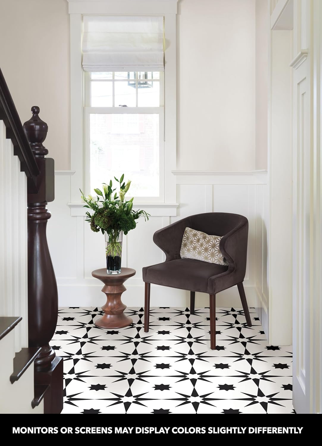 FP2948 Altair Peel & Stick Floor Tile, ?N? ???K, Black, 10 Square Fee