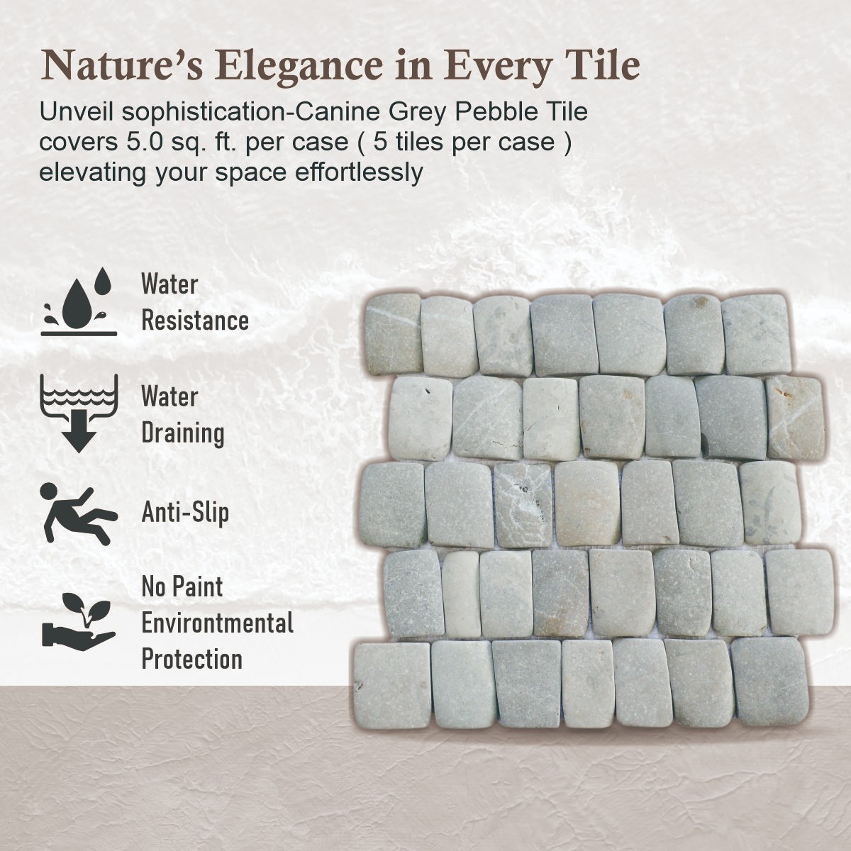 Canine Grey Natural Stone Mosaic Wall & Floor Tile ($16.8/SqFt)