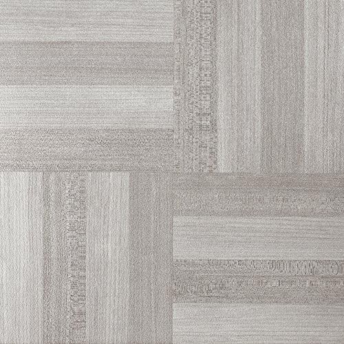 Nexus Self Adhesive 12-Inch Vinyl Floor Tiles, 20 Tiles – 12″ x 12″, Ash Grey Wo