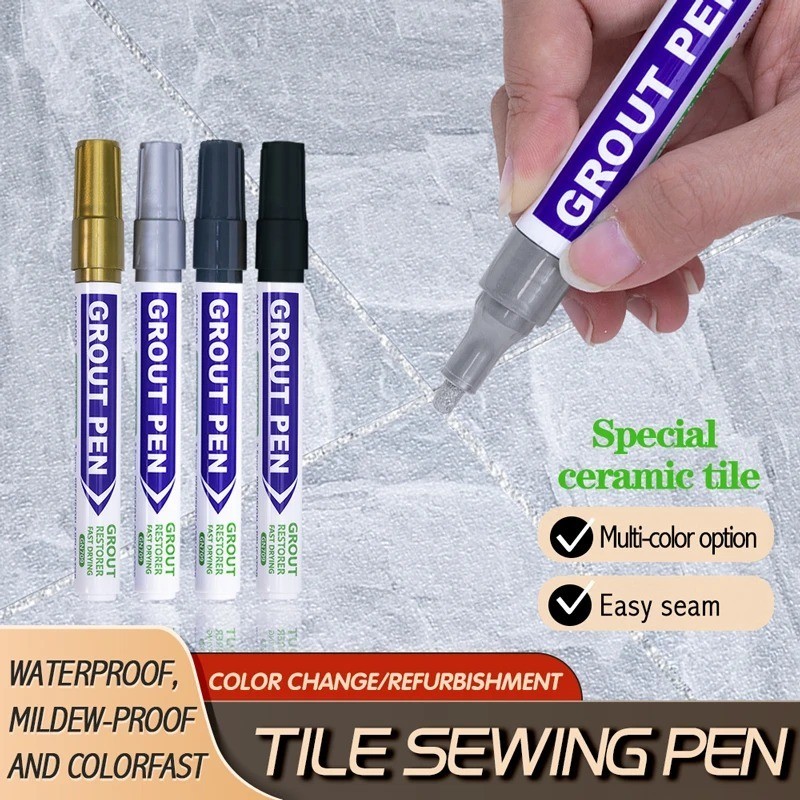 Grout Pen White Tile Paint Marker: Waterproof Tile Grout Colorant and Sealer Pen