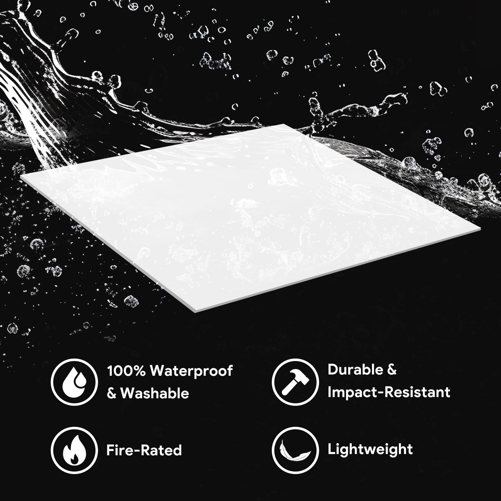 24×24 White Drop Ceiling Tiles Waterproof High-Grade PVC Ceiling Tiles 2×2 Fire-