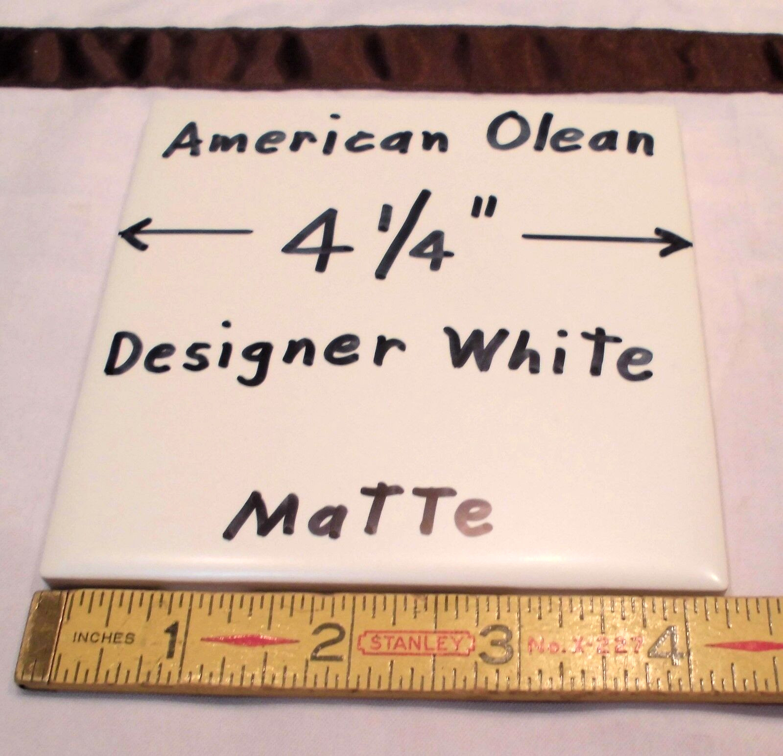 9 pieces: Ceramic Tiles *Matte Designer White* #61 by American Olean 4-1/4″ NEW