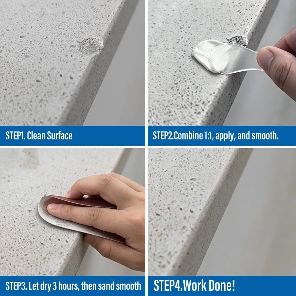 Super Strong Adhesive Quartz Repair Solution – Perfect for Countertop Damage
