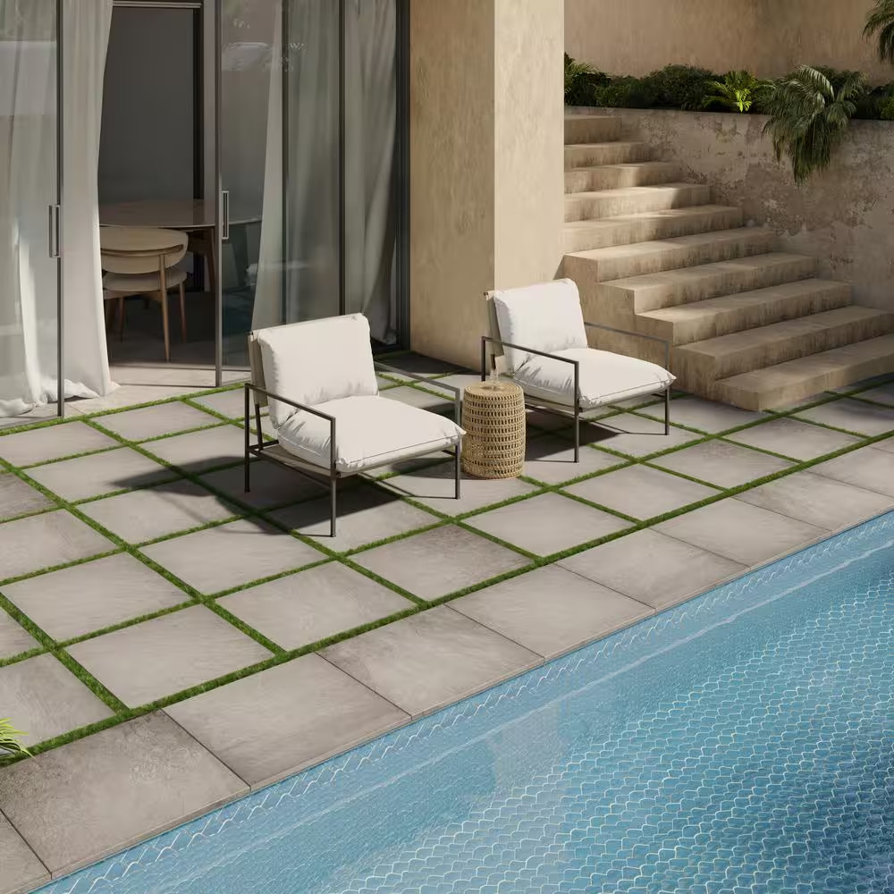 Ridge Bluestone Full Color 24 In. X 24 In. Textured Matte Porcelain Floor Paver