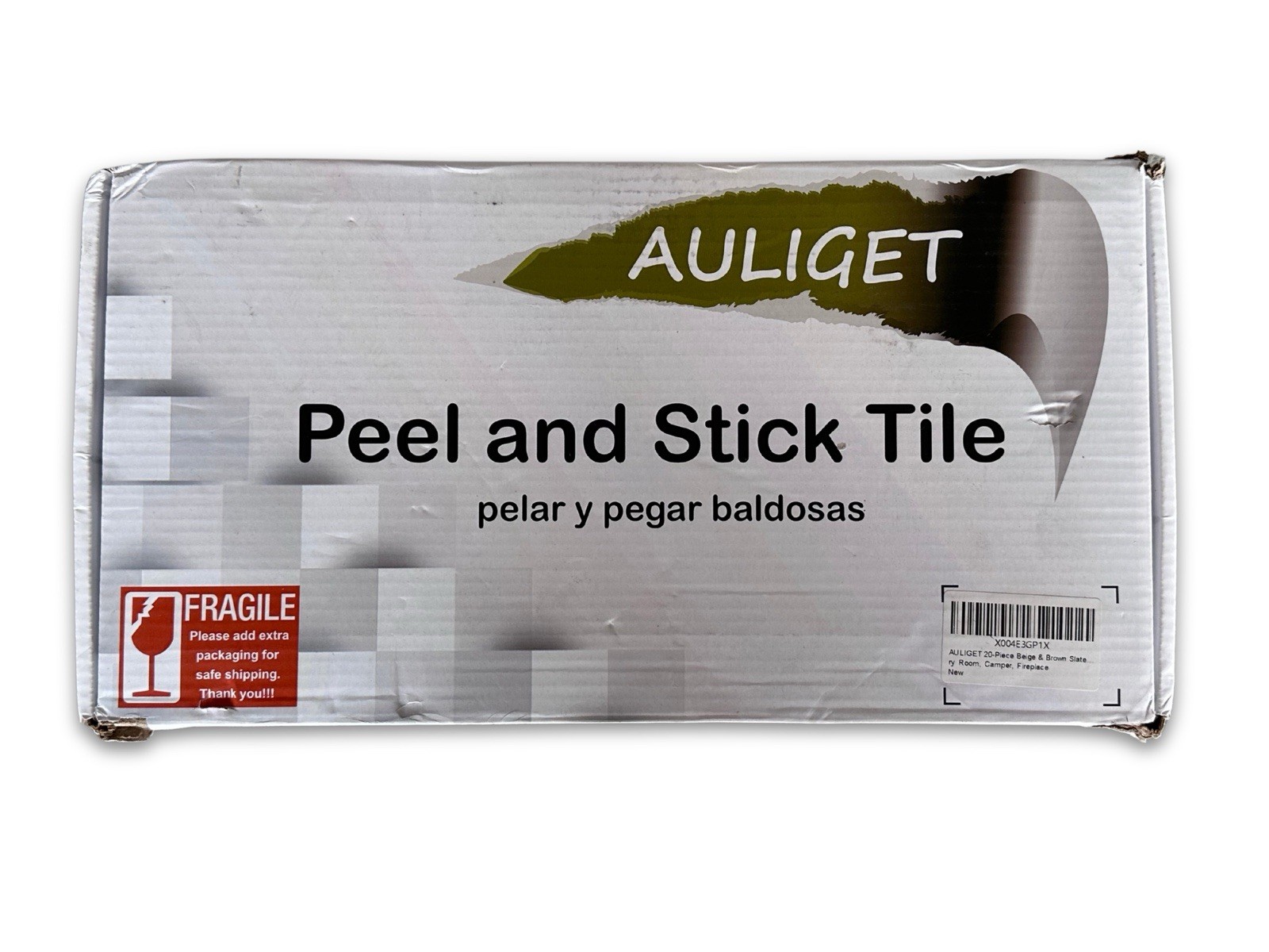 Auliget Peel And Stick Tiles 20-Piece Beige Brown Slate Tile 5-3/4” X 12”