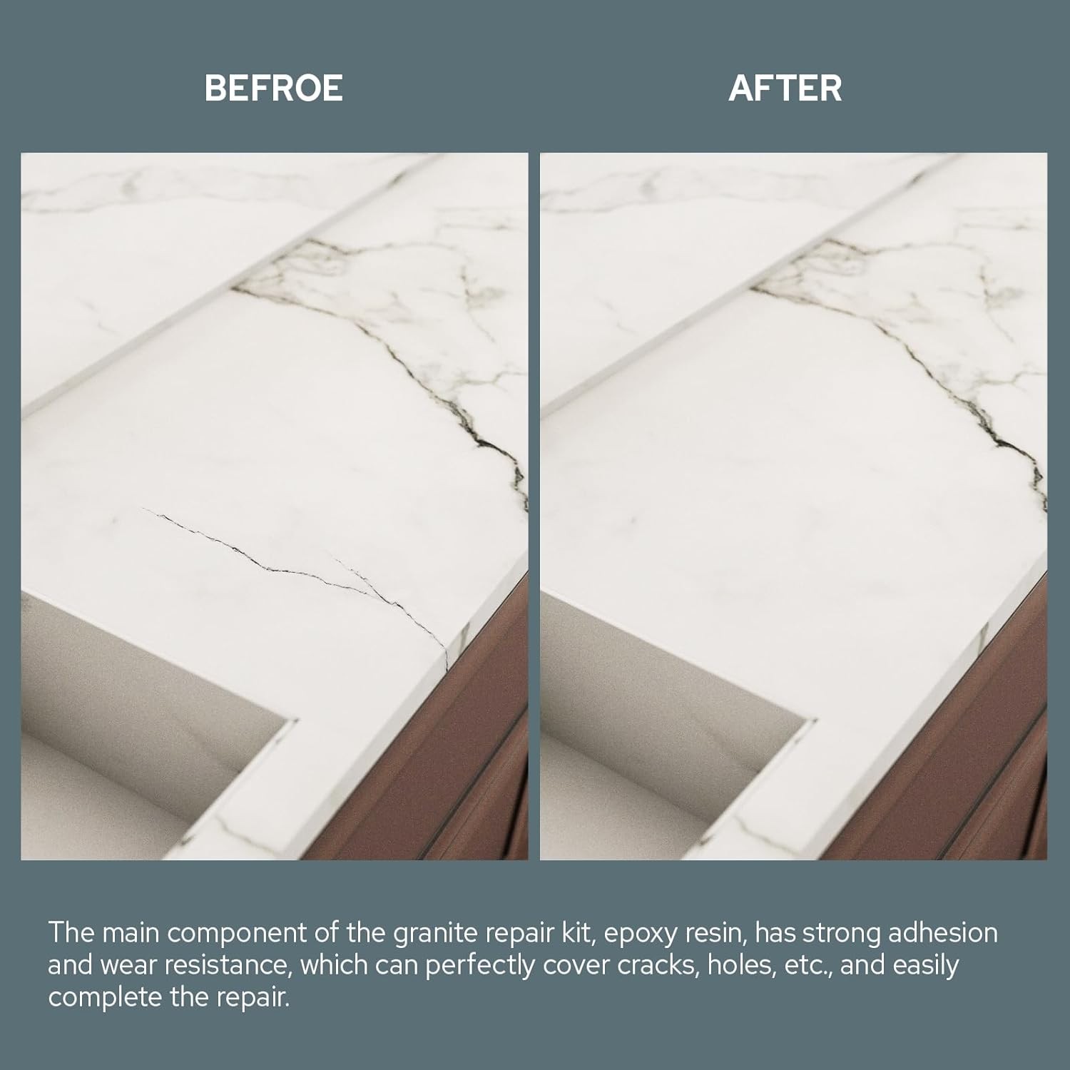 Quartz White Granite Marble Countertop Chip Repair Kit DIY Granite Marble