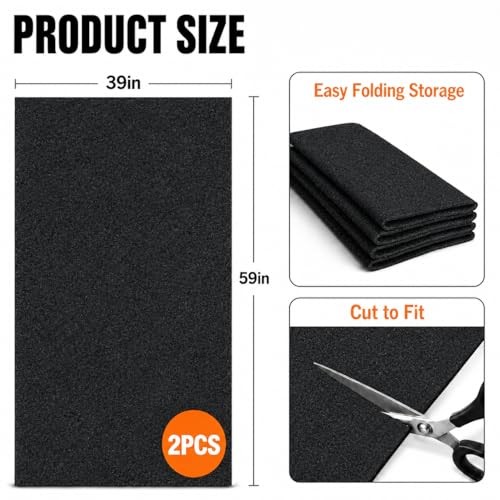2 Pack Garage Floor Protector – 39″x59″ Oil Spill Mat – Absorbent Pad