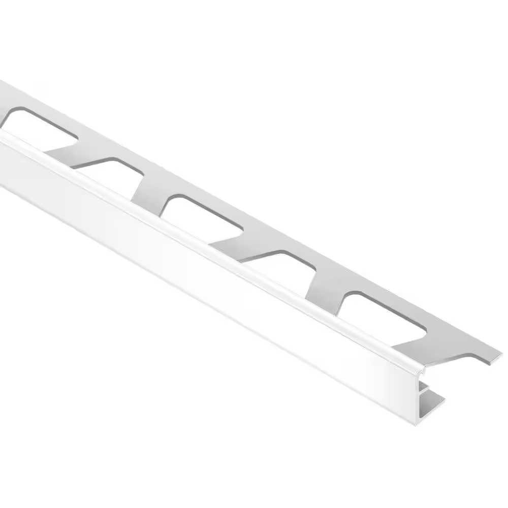 Jolly-P Bright White 5/16 In. X 8 Ft. 2-1/2 In. PVC L-Angle Tile Edging Trim