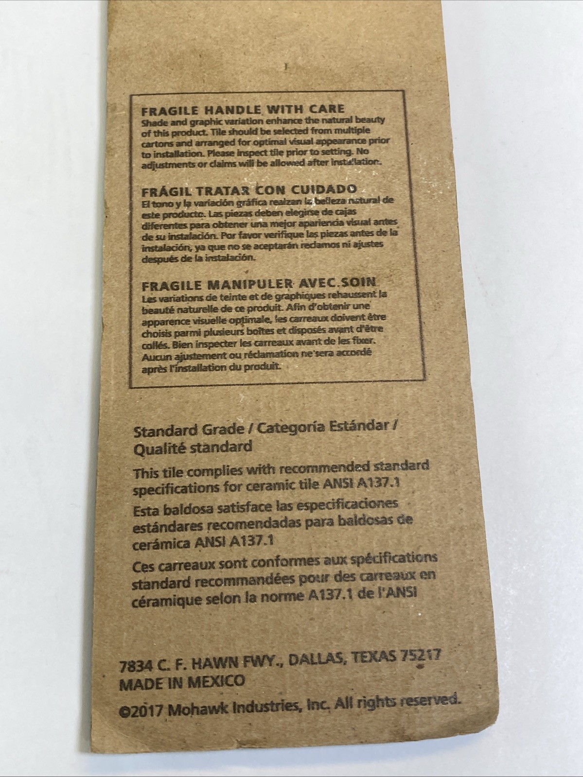 New Lot Of 3 Mohawk Jolly Gloss Black 1/2″ x 12″ Ceramic Wall Tile Trim 4 Pc