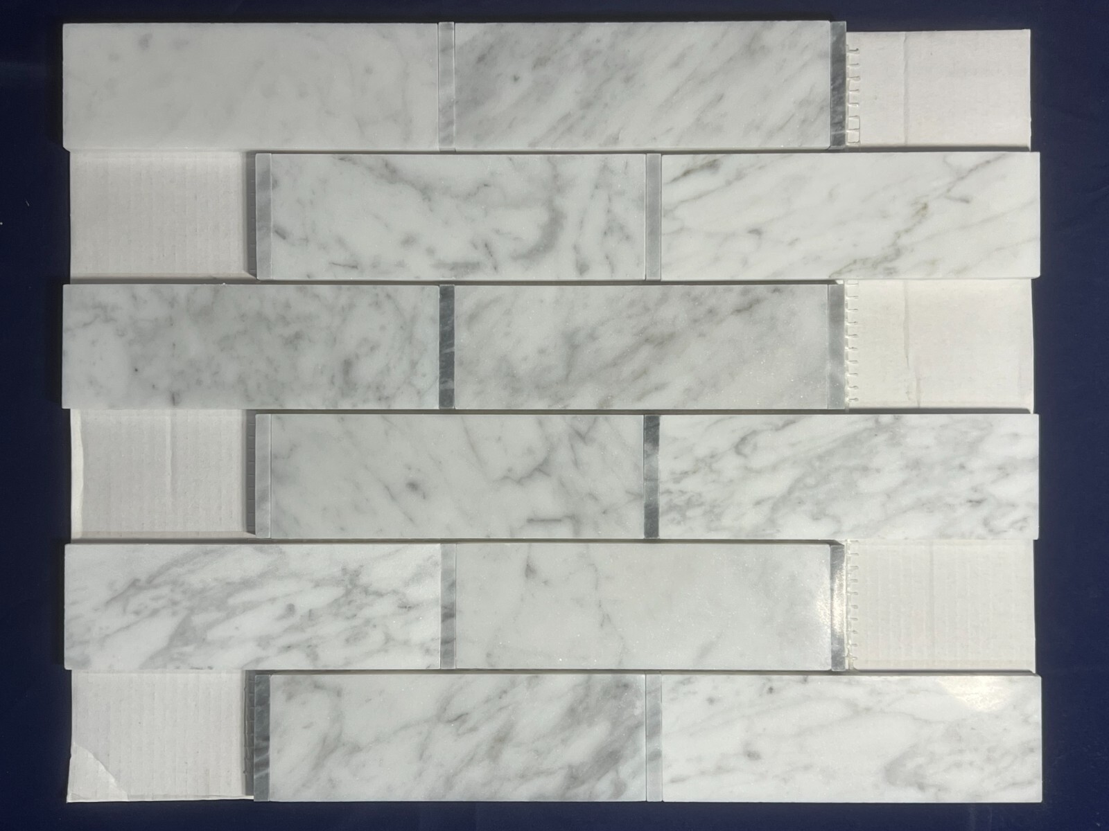 S32 Carrara White Grey Marble Rectangle Mosaic Tile Kitchen Bathroom Polished
