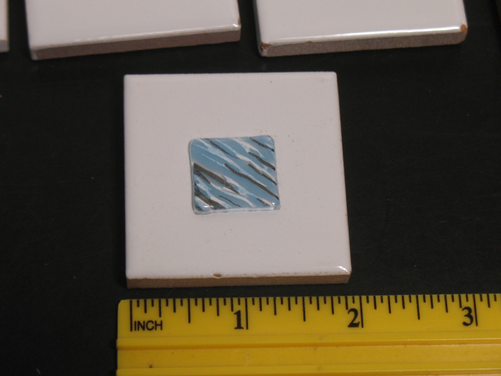 2 x 2 inch CENTER GLASS MEDALLION TILE LOT OF 46 SOME IMPERFECT ITALY HANDMADE