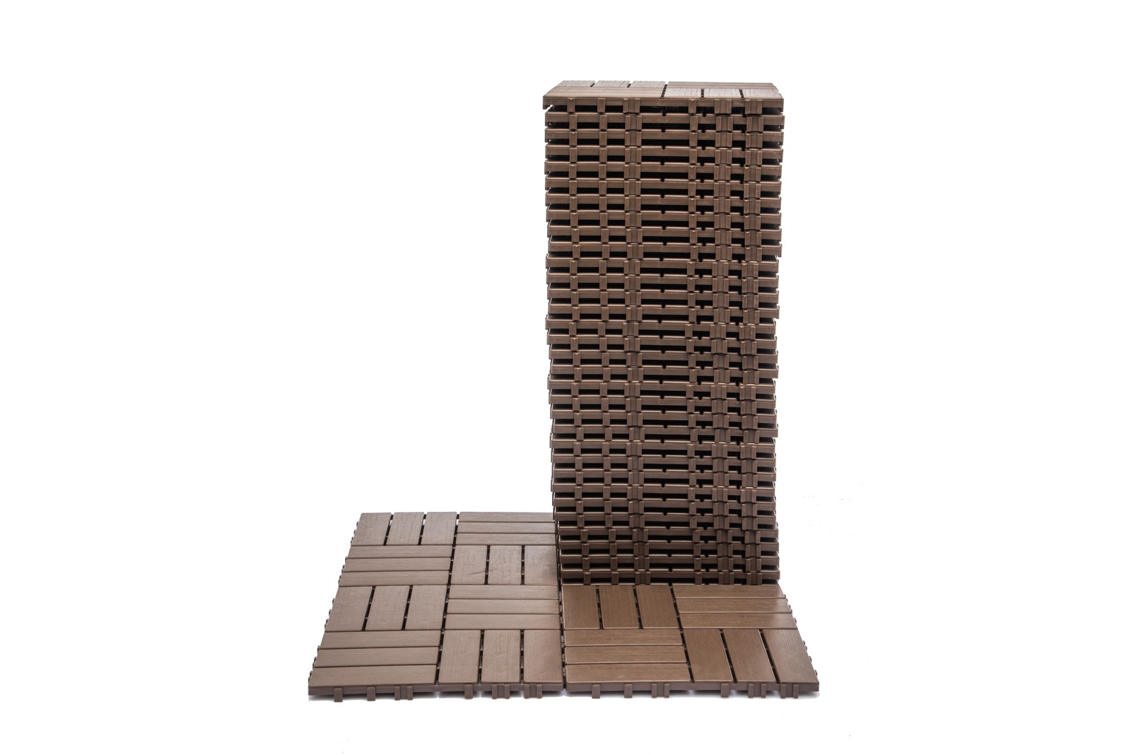 68-Pack 11.42″x11.42″ Interlocking Plastic Deck Tiles – 61.60 Sq.Ft Flooring