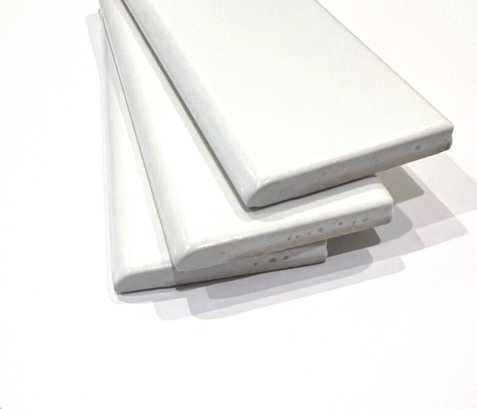 2×6 Bullnose Wall Tile Trim Matte White, 0790 Color Code