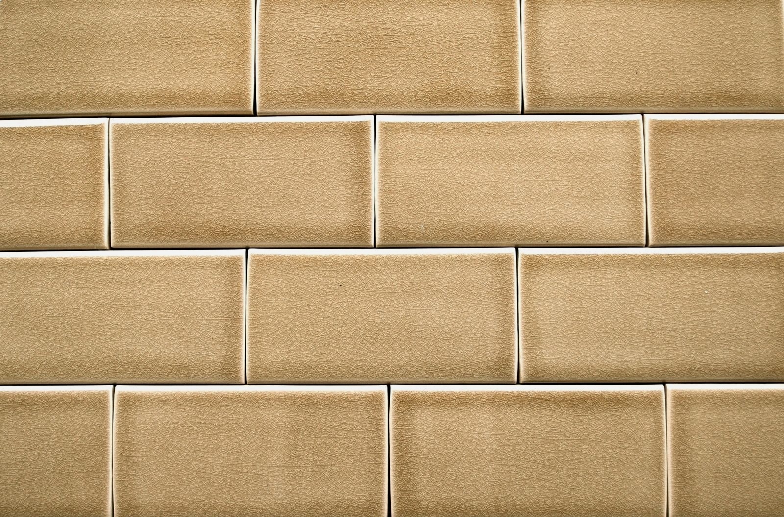 3×6 Cafe Latte Handmade Glossy Finish Crackled Ceramic Tile Wall Backsplash Bath