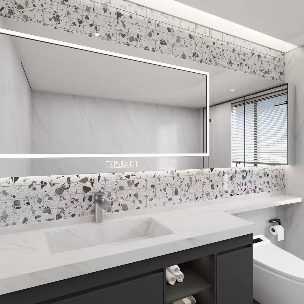 Silver Moonstone 3 In. X 6 In. X 8 Mm Glass Subway Tile (5 Sq. Ft./Case)