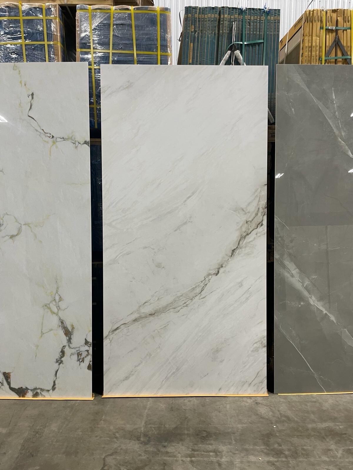 48 x 96 inches Porcelain Tile, 6 mm thickness, One Slab Covers 32 sq/ft, $300
