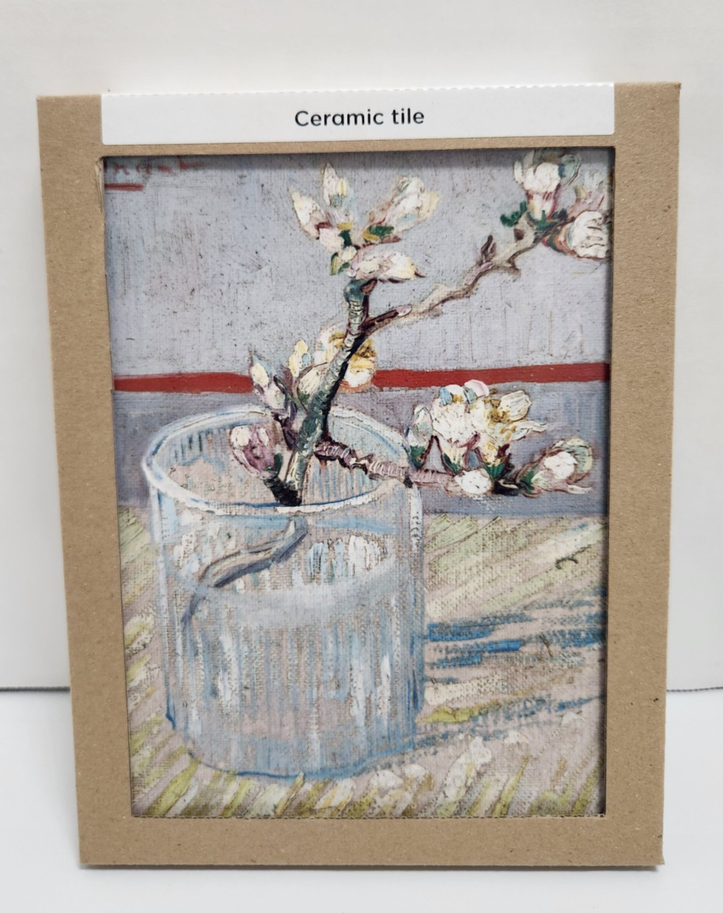 Van Gogh Sprig of Flowering Almond Table Easel Back or Wall Hanging Ceramic Tile