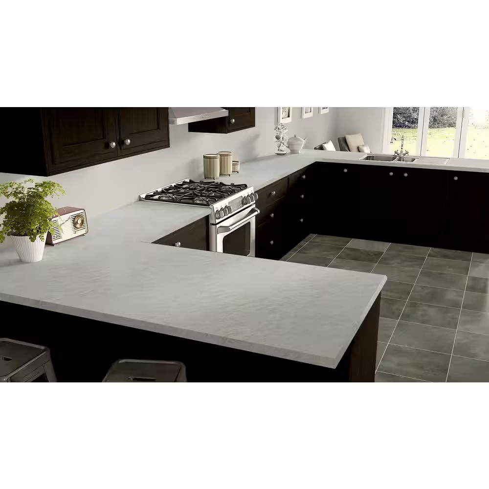 4 Ft. X 8 Ft. Laminate Sheet in White Carrara with Standard Fine Velvet Texture
