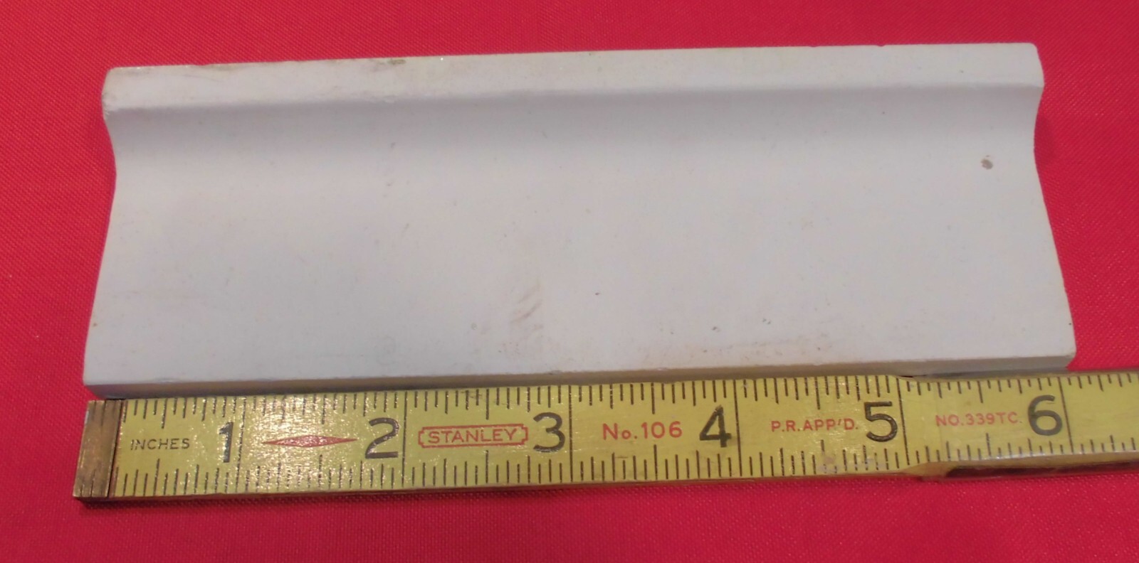 1 pc. Speckled Green: Ceramic Tile; 2″ X 6-1/8″ Radius Bullnose by Robertson Co.