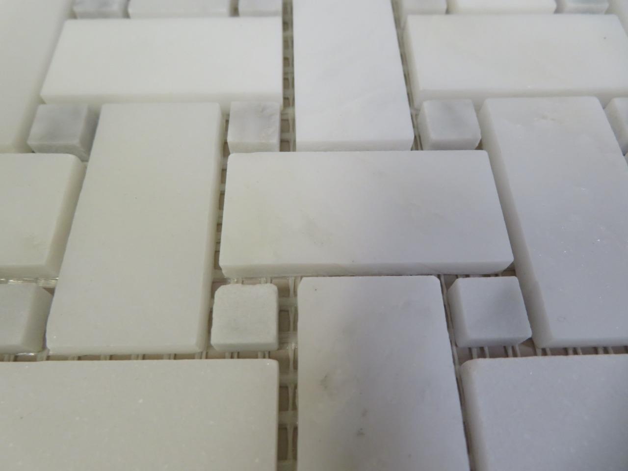 Roca Rockart Basket Weave Marble Polished 12 in Natural Stone Mosaic Tile