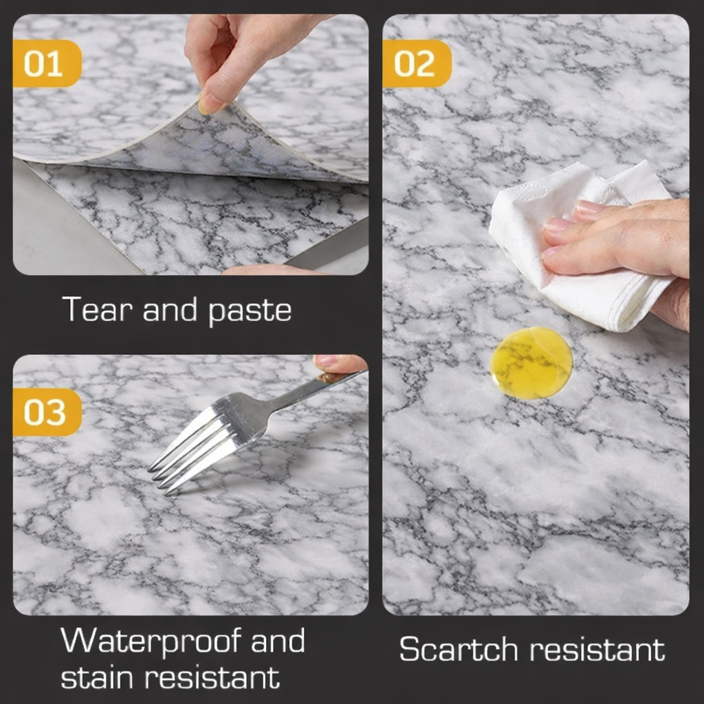20 Pack Marble Peel & Stick Wall Tiles 12×24 Gloss Waterproof Kitchen Backsplash