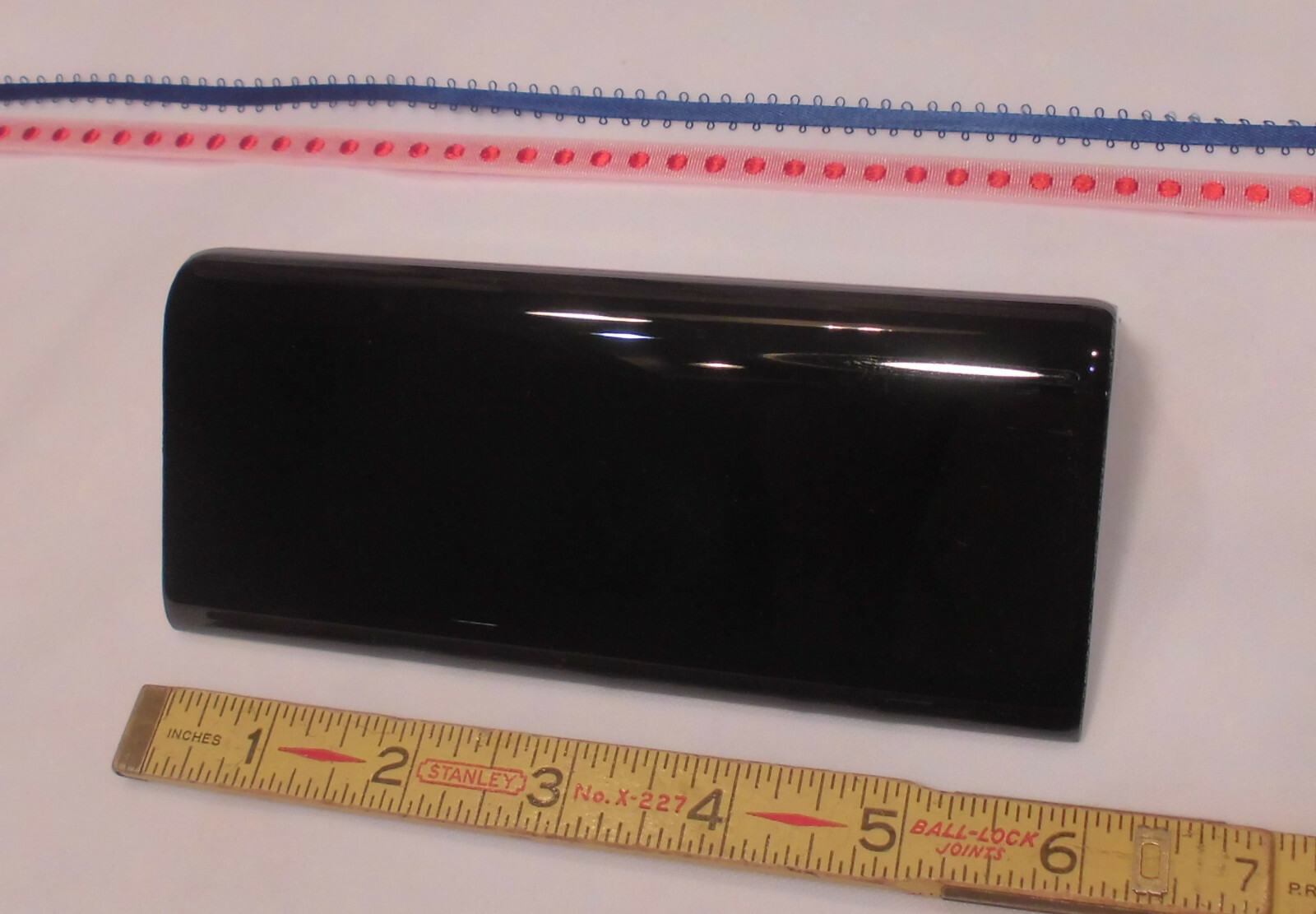 1 pc. *Gloss Black #49* V Cap Ceramic Trim Tile; Counter Top Edging; New Stock