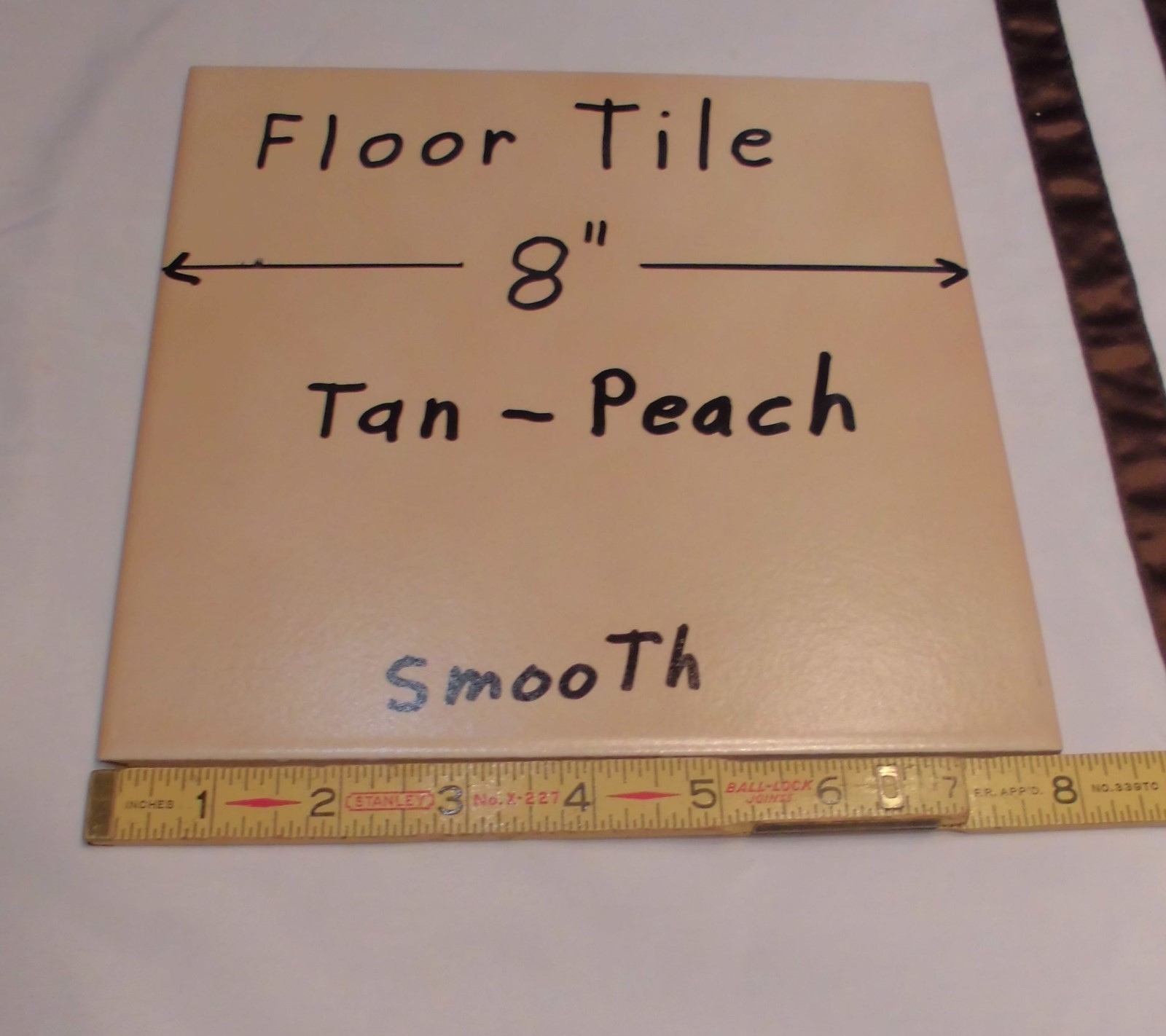 1 pc. *Tan-Brown-Peachy* Ceramic / Porcelain Floor Tile 8″ X 8″ Smooth Finish