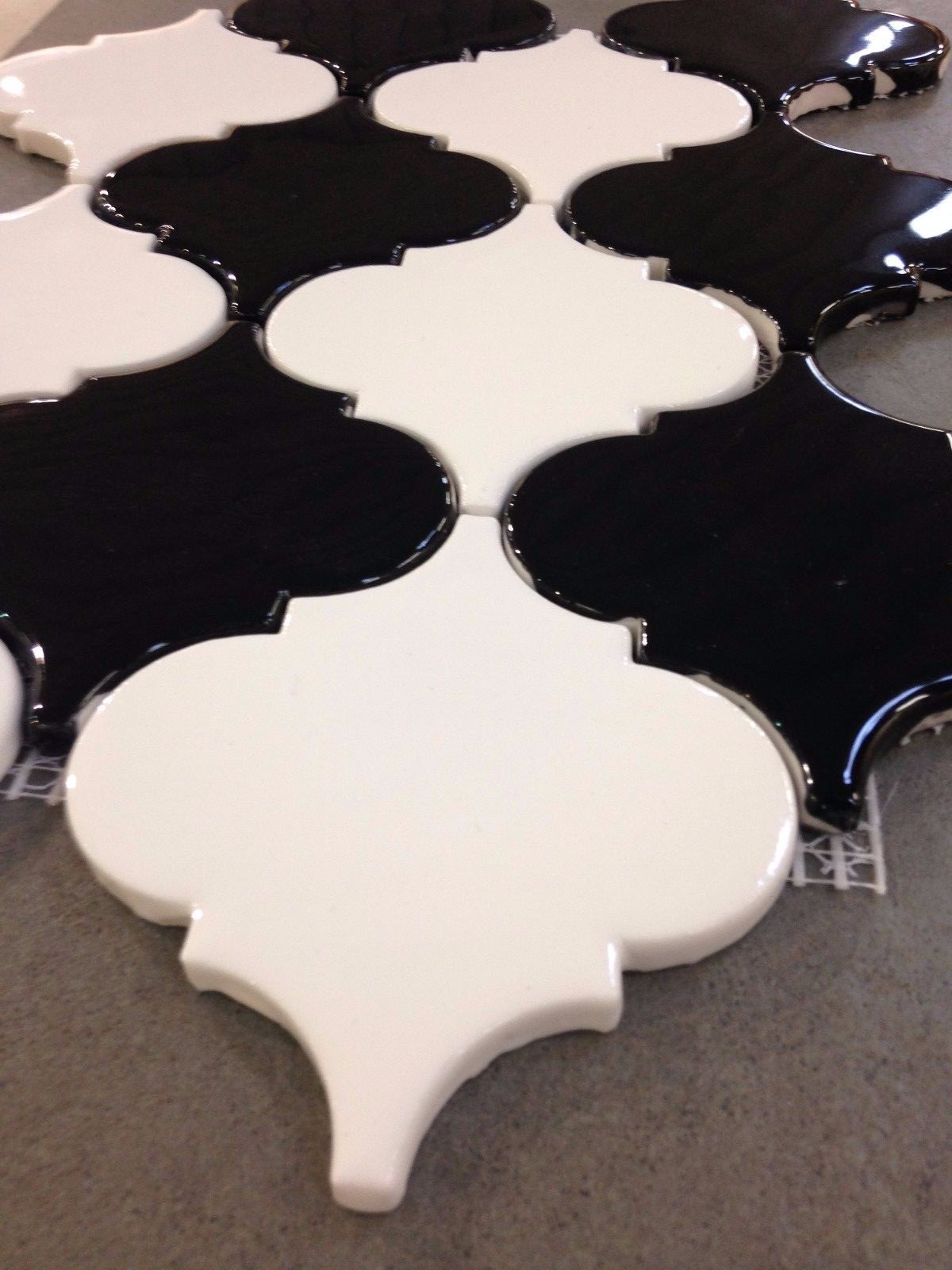 Black White Arabesque Ceramic Mosaic Tiles Kitchen Backsplash Bathroom Tile