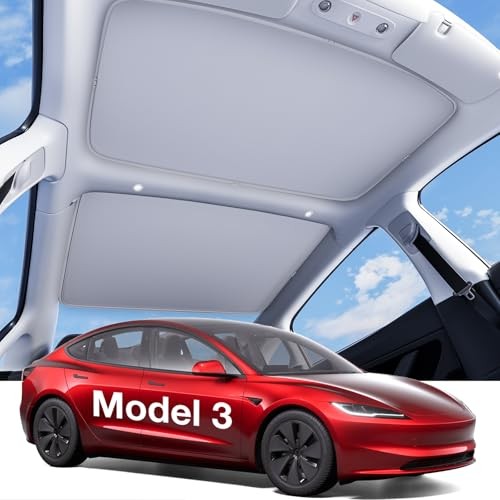 Tesla Model 3 Sunshade Roof [Never Sag, Nano Ice Model 3 2020-2026 Gray