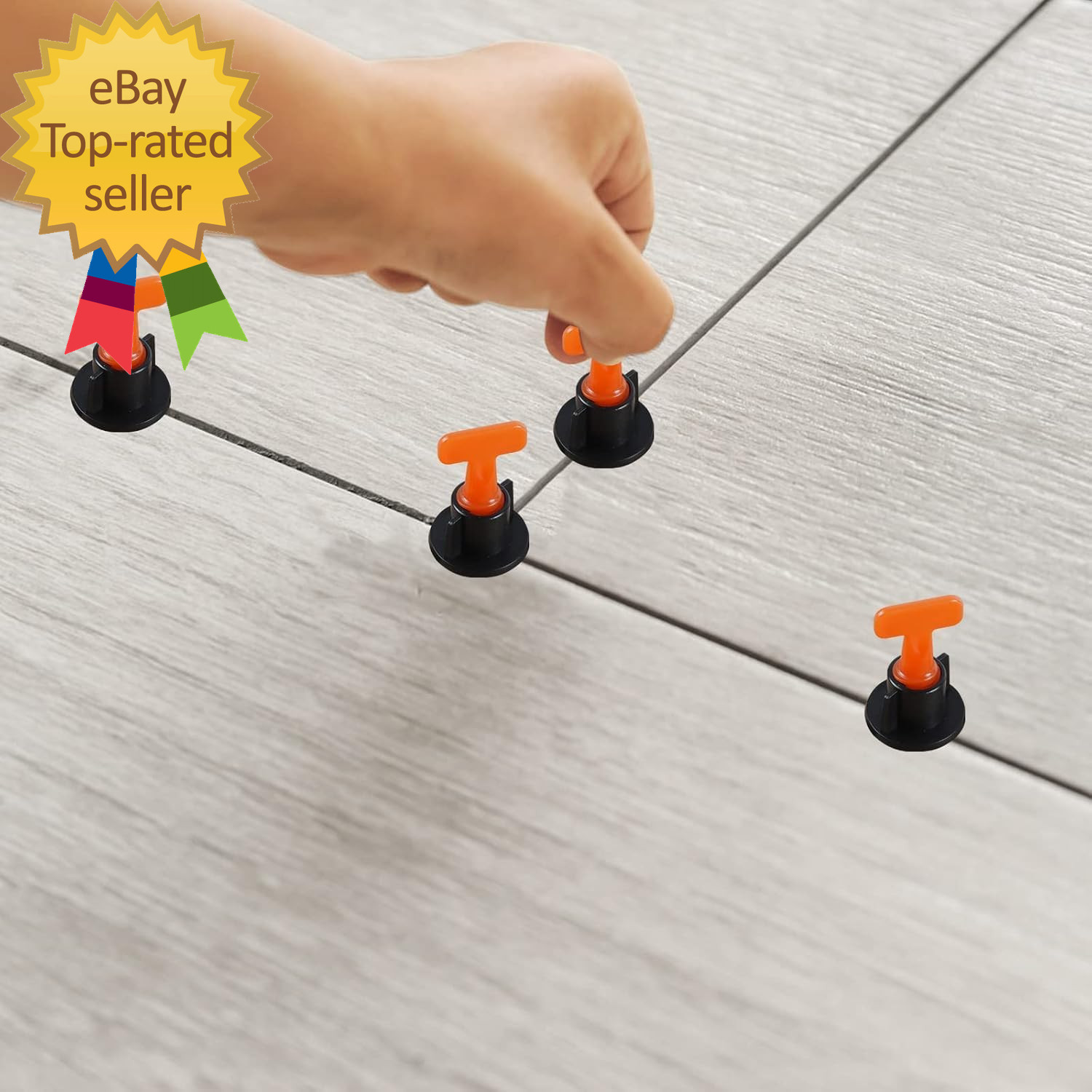 50 Sets Reusable Tile Leveling System Kit with Wrench, 1/16 Inch Tile Spacers an