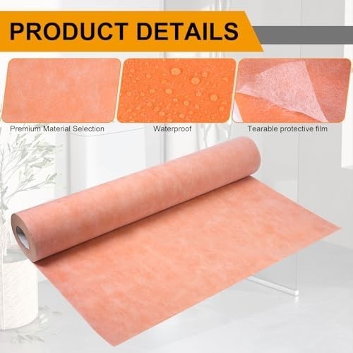 Waterproof Membrane for Showers, 3.3 Ft X 98.5 Ft (323 Sq Ft), Schluter Membrane