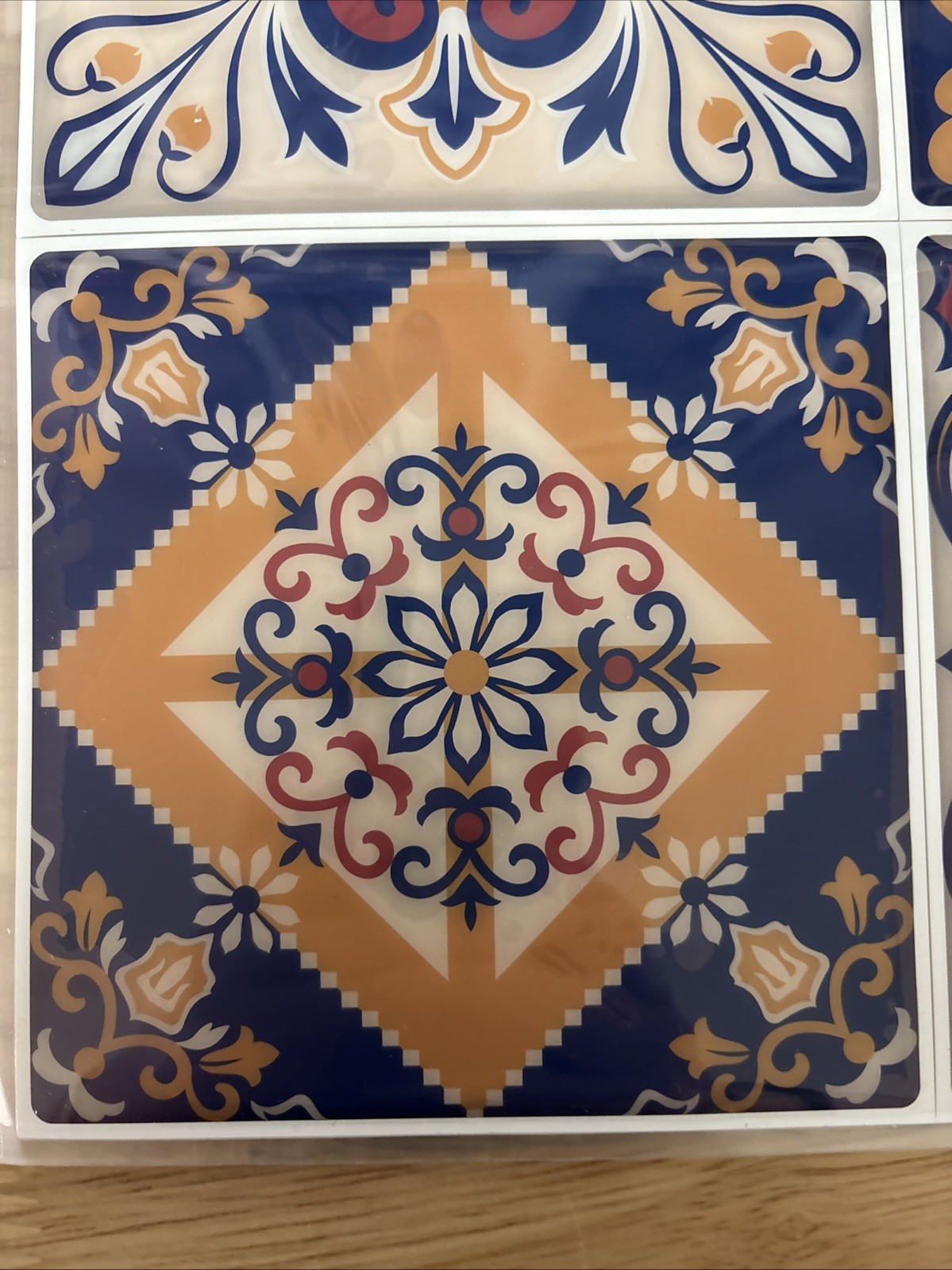 Peel and Stick Tiles Room Decor Backsplash Mexican Mediterranean 4 Sheets