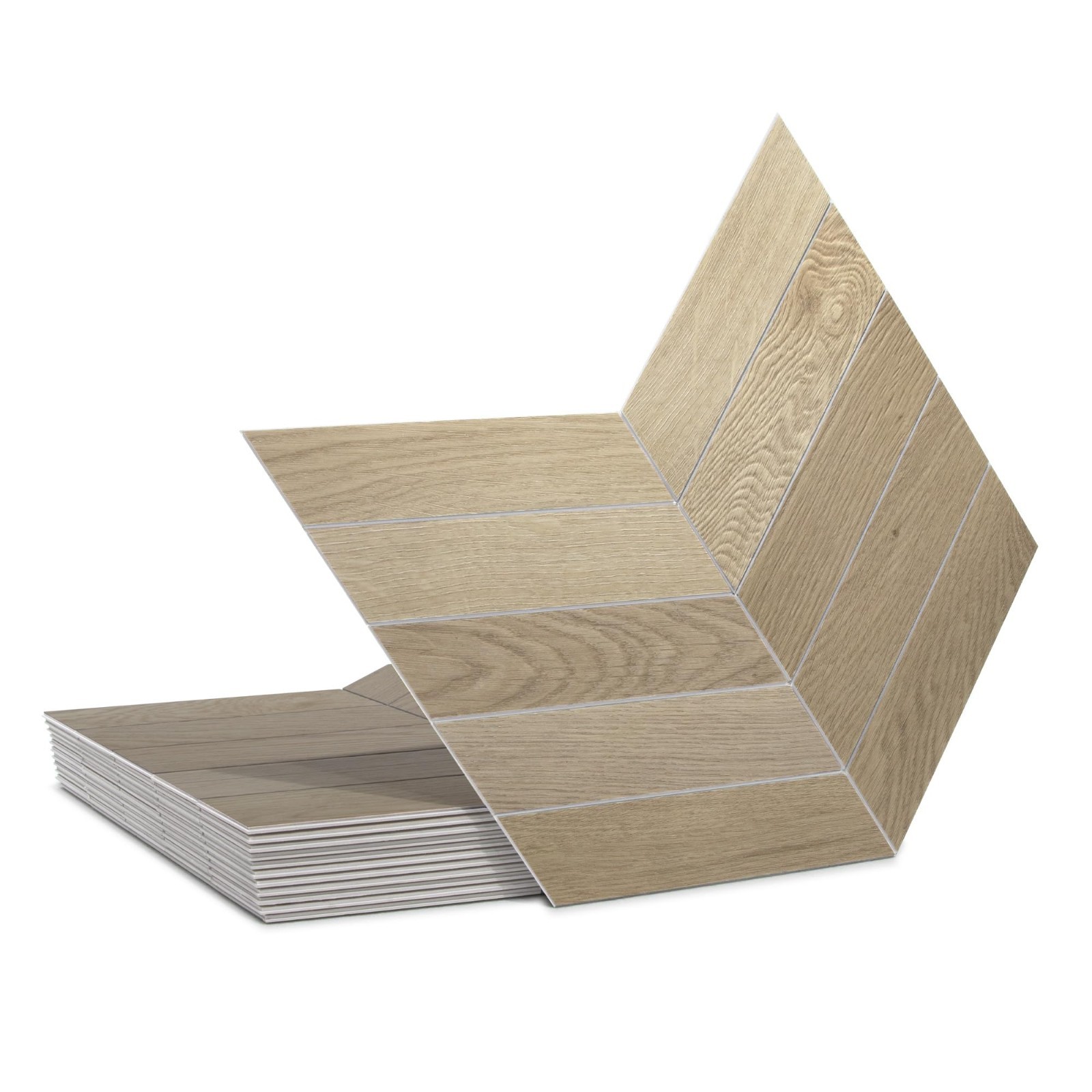 Warm Oak Chevron Style Peel & Stick 12.2″ X 10″ Wall or Floor Tile (12pcs)
