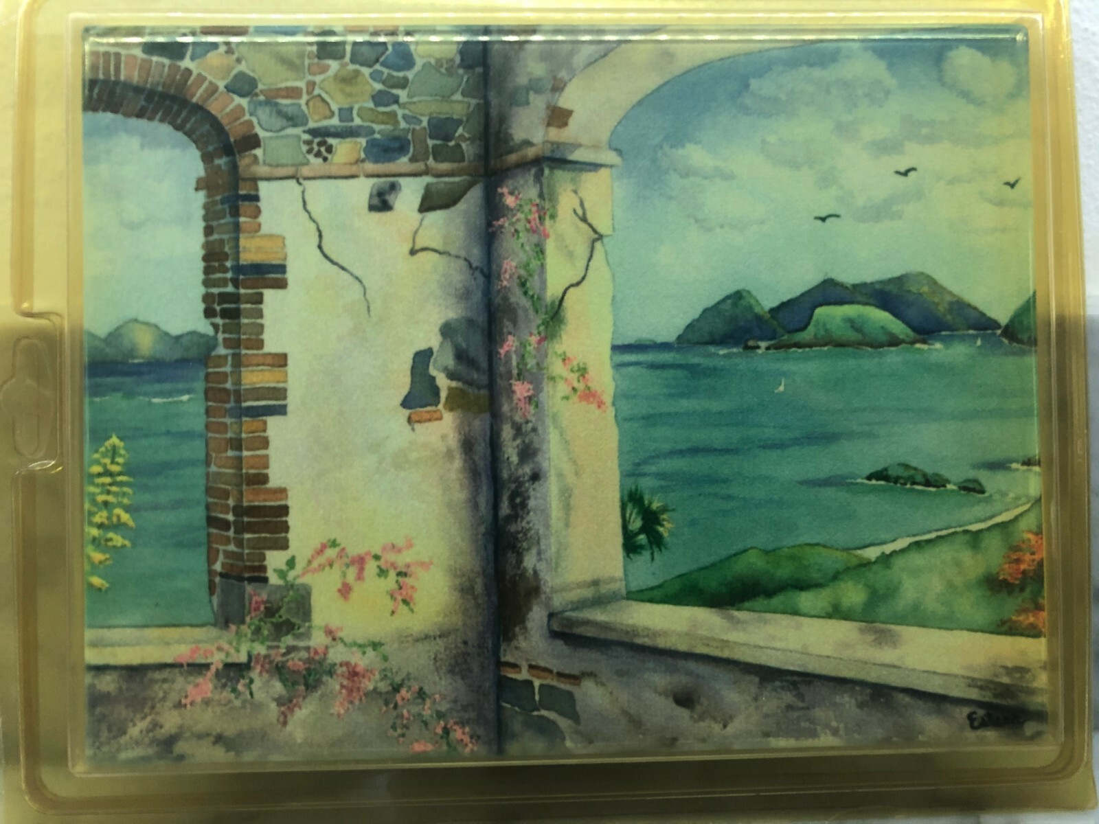 NEW Ceramic Accent & Decor Tile 6 x 8 Mediterranean Seascape ART