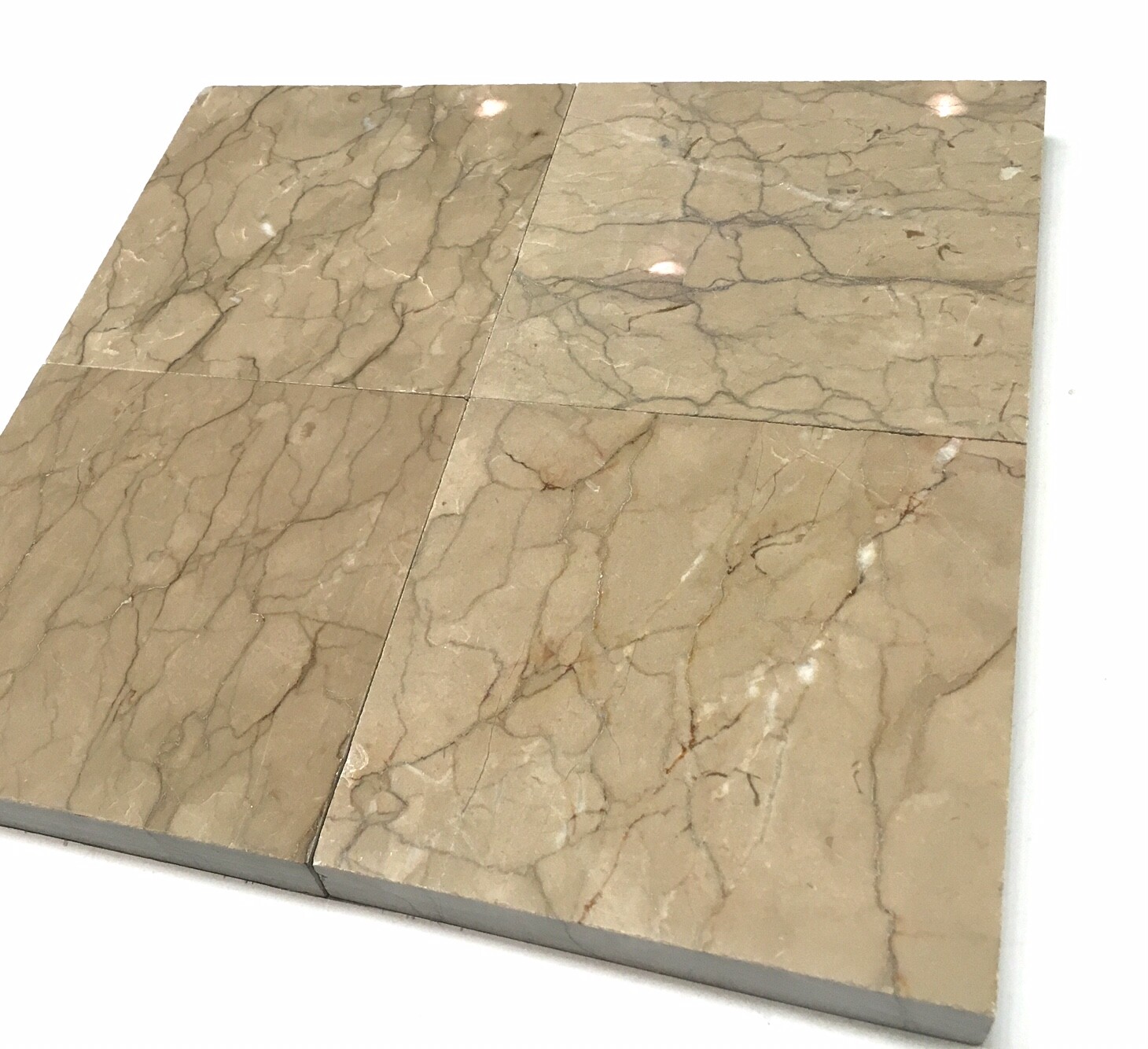 Wavy Beige 5 9/16″ x 5 9/16 Polished Marble Floor Wall Tile (SOLD PER PIECE)