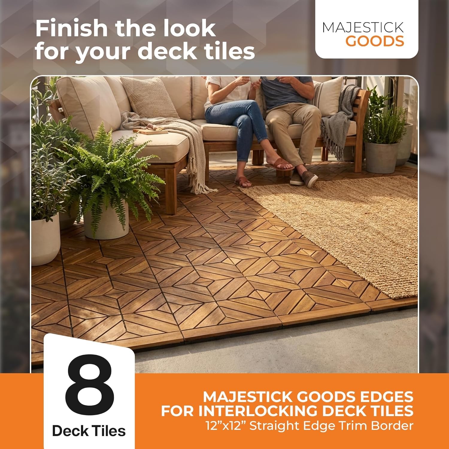 Acacia Hardwood Straight Edge for Interlocking Deck Tiles Decking Straight