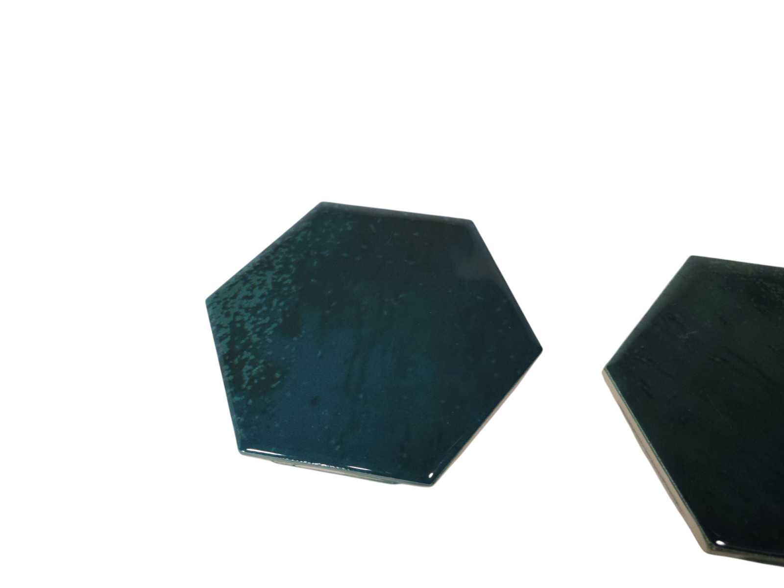 Green Ceramic Tile Hexagon Subway Marble Mosaic Vintage Mid Century Modern Retro