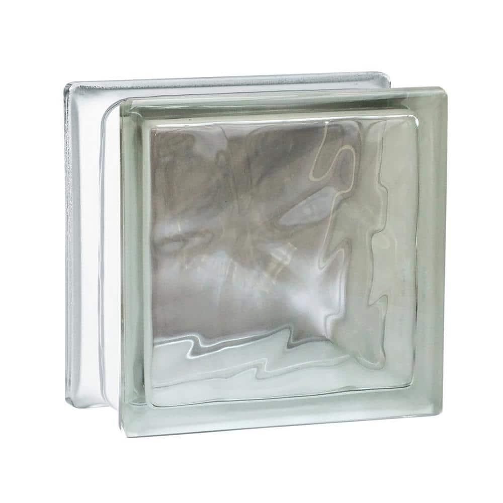 Nubio 4 in. Thick Series 6 in. x 6 in. x 4 in. (8-Pack) Wave Pattern Glass Block