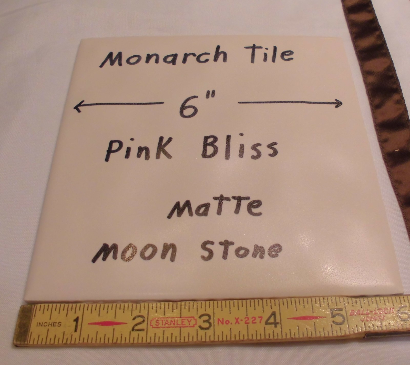 Vintage *Pink Bliss* Moon-Stone texture…Ceramic Floor Tile 6″ X 6″ by Monarch